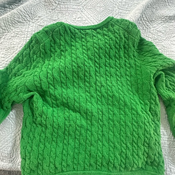 J. Crew Vibrant Green Cardigan Sweater. Cable knit cardigan jacket style sweater - Picture 9 of 10